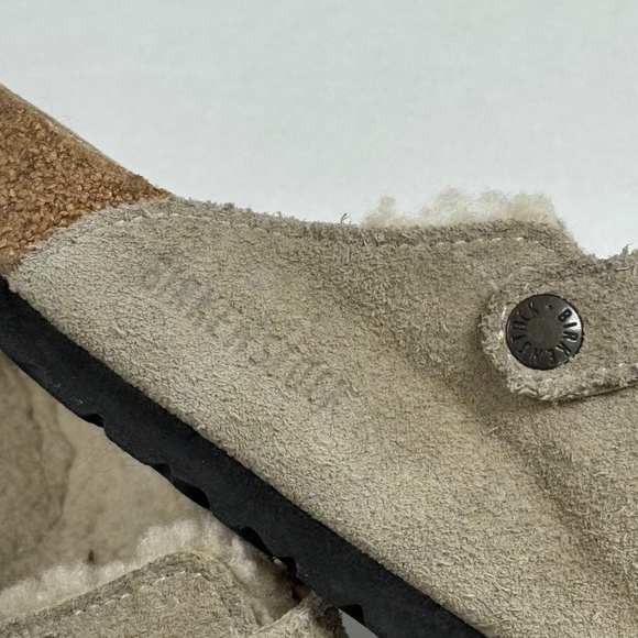 Birkenstock Boston Shearling Suede Leather - Taupe - Size 40. - Picture 2 of 13